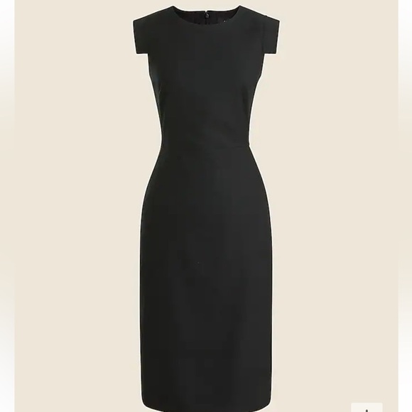 NWT jcrew “resume” dress in black, size 4 in stretch linen - Picture 2 of 6